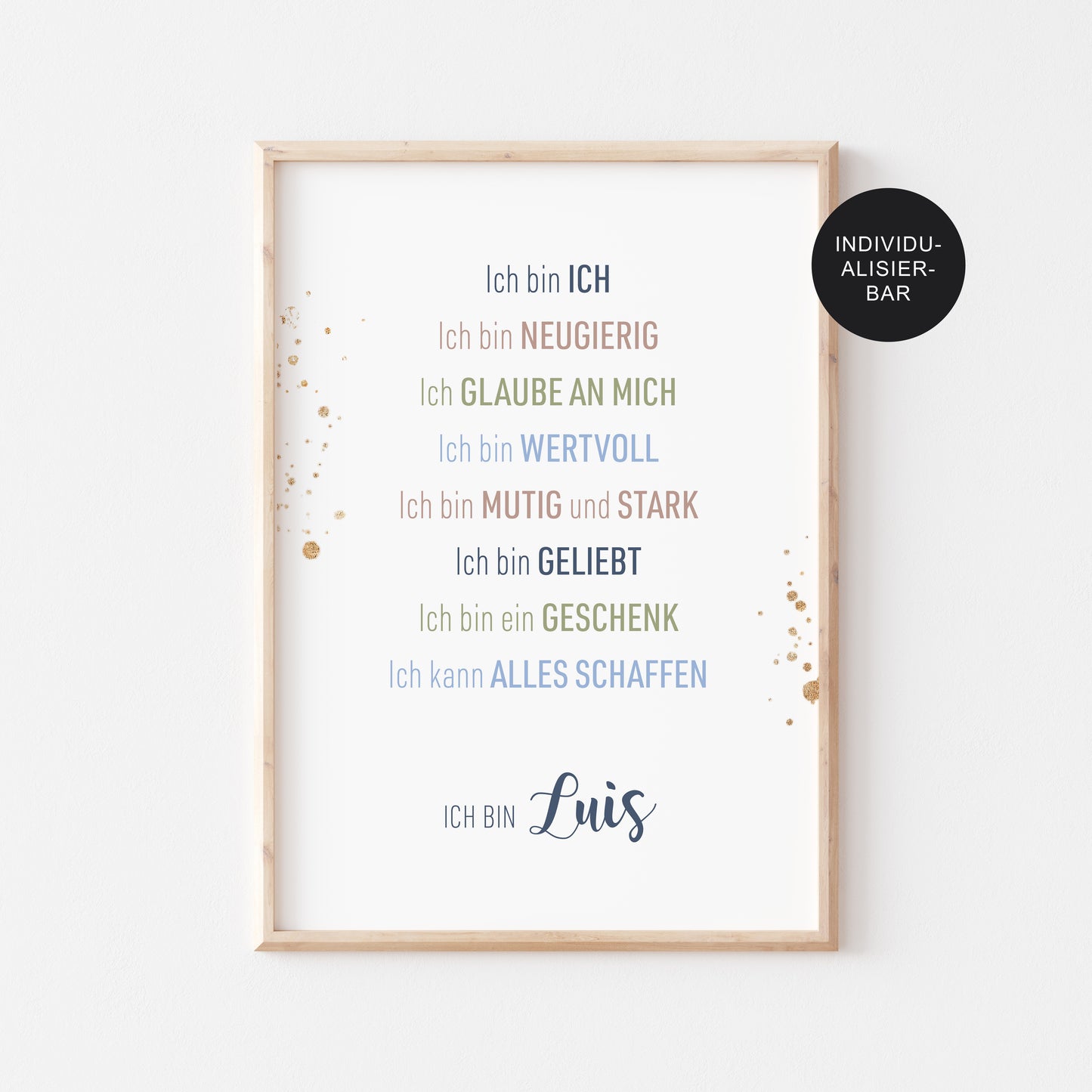 Affirmationsposter Junge "Regenbogen" – Ermutigungsposter zur Einschulung/Schulanfang