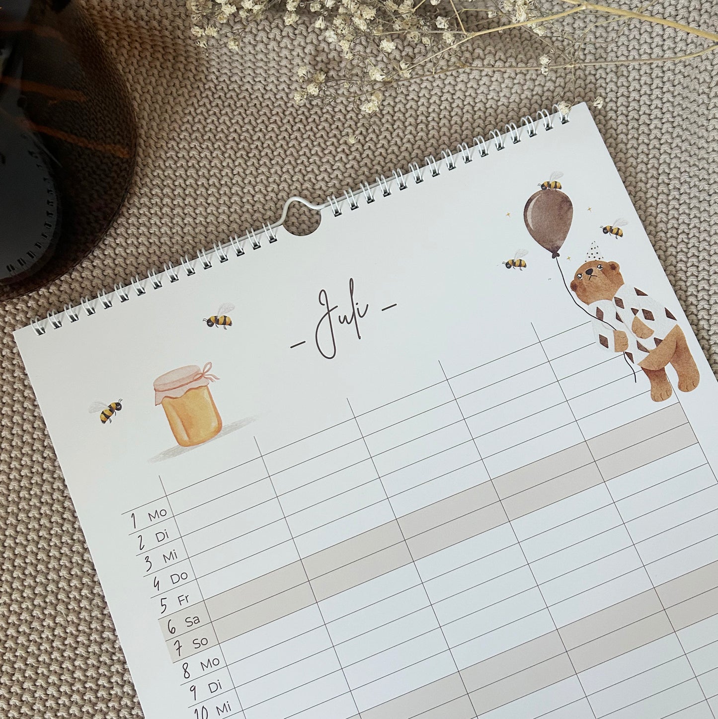 Kalender 2024 "Wald" als Familienkalender mit 5 Spalten – Weihnachtsgeschenk