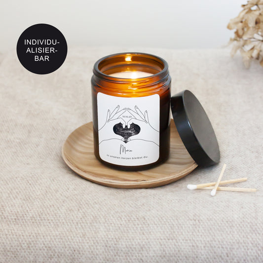 Kerze Sternenkind "Herz" personalisiert mit Ultraschallbild – Erinnerung