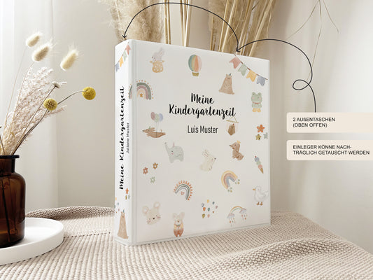 Kindergarten Ordner "Doodle" personalisiert / Sammelmappe Krippe Schule oder Kita