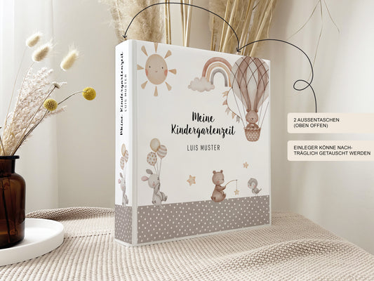 Kindergartenordner "Ballontiere" personalisiert mit Namen/ Mappe Krippe Schule Kindergarten