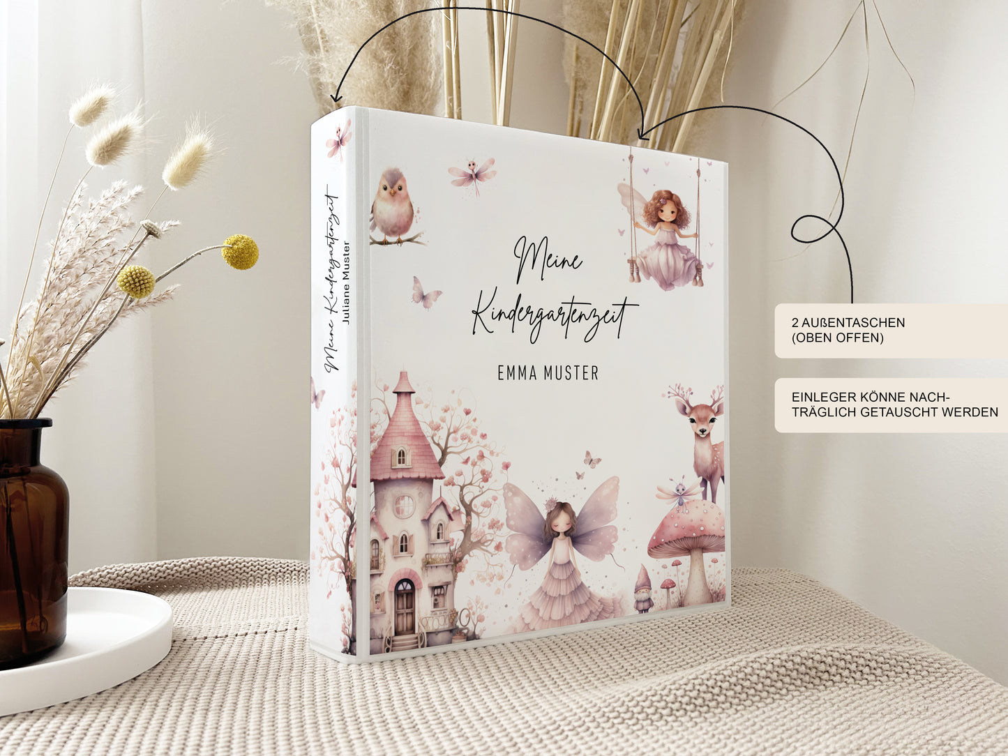 Kindergarten Ordner "Fairy" personalisiert / Sammelmappe Krippe Schule oder Kita