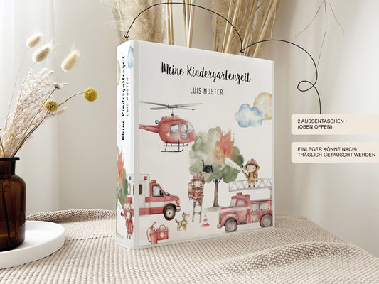 Kindergarten Ordner "Feuerwehr" personalisiert / Sammelmappe Krippe Schule oder Kita
