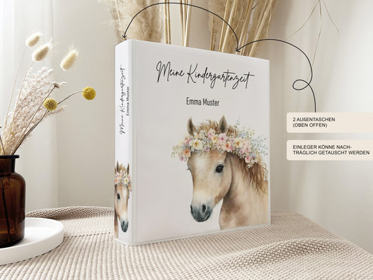 Kindergarten Ordner "Pferd" personalisiert / Sammelmappe Krippe Schule oder Kita