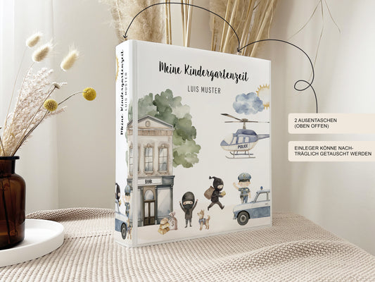 Kindergarten Ordner "Polizei" personalisiert / Sammelmappe Krippe Schule oder Kita