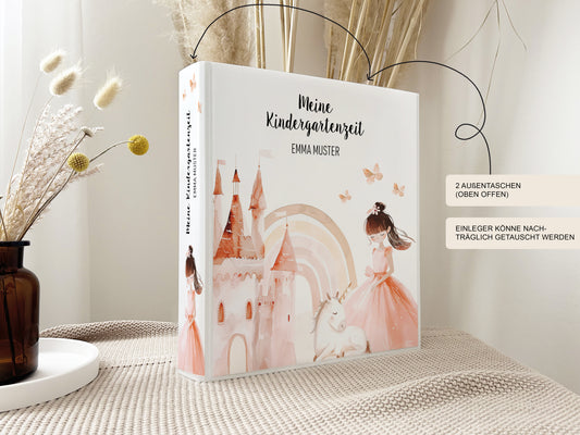 Kindergartenordner "Prinzessin II" für Mädchen personalisiert für Krippe Kita