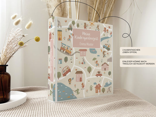 Kindergarten Ordner "Stadt2" personalisiert / Sammelmappe Krippe Schule oder Kita