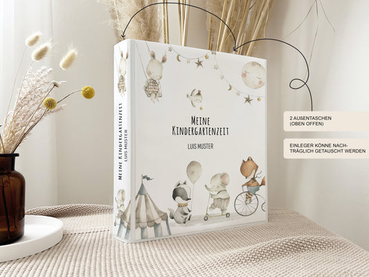 Kindergarten Ordner "Zirkus" personalisiert / Sammelmappe Krippe Schule oder Kita