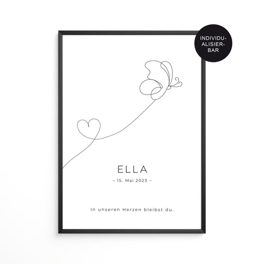 Sternenkind Erinnerung/Andenken Karte – Fehlgeburt/Stille Geburt – Verlust Baby