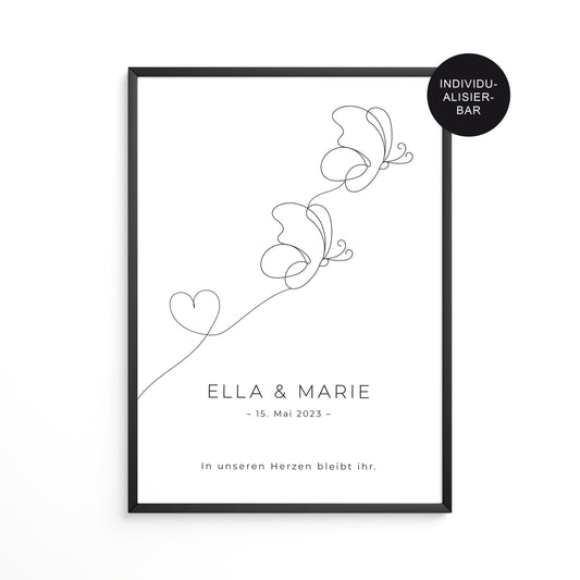 Sternenkind Zwillinge Erinnerung Karte – Fehlgeburt/Stille Geburt – Verlust Baby