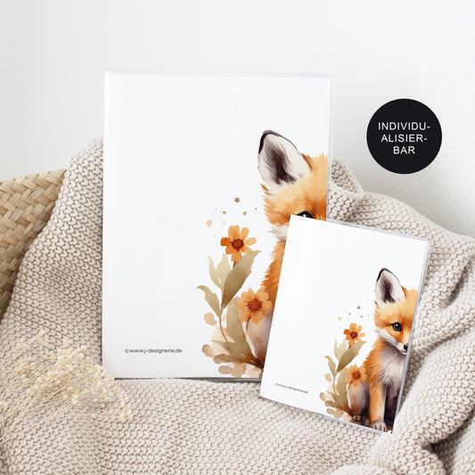 U-Heft Hülle/Impfpass personalisiert "Fuchs" – Geschenk Geburt Mädchen/Junge und Neugeborenes