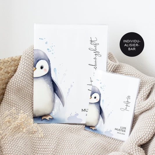 U-Heft Hülle personalisiert "Pinguin" – Geschenkidee Geburt frisch gebackene Eltern (Kopie)