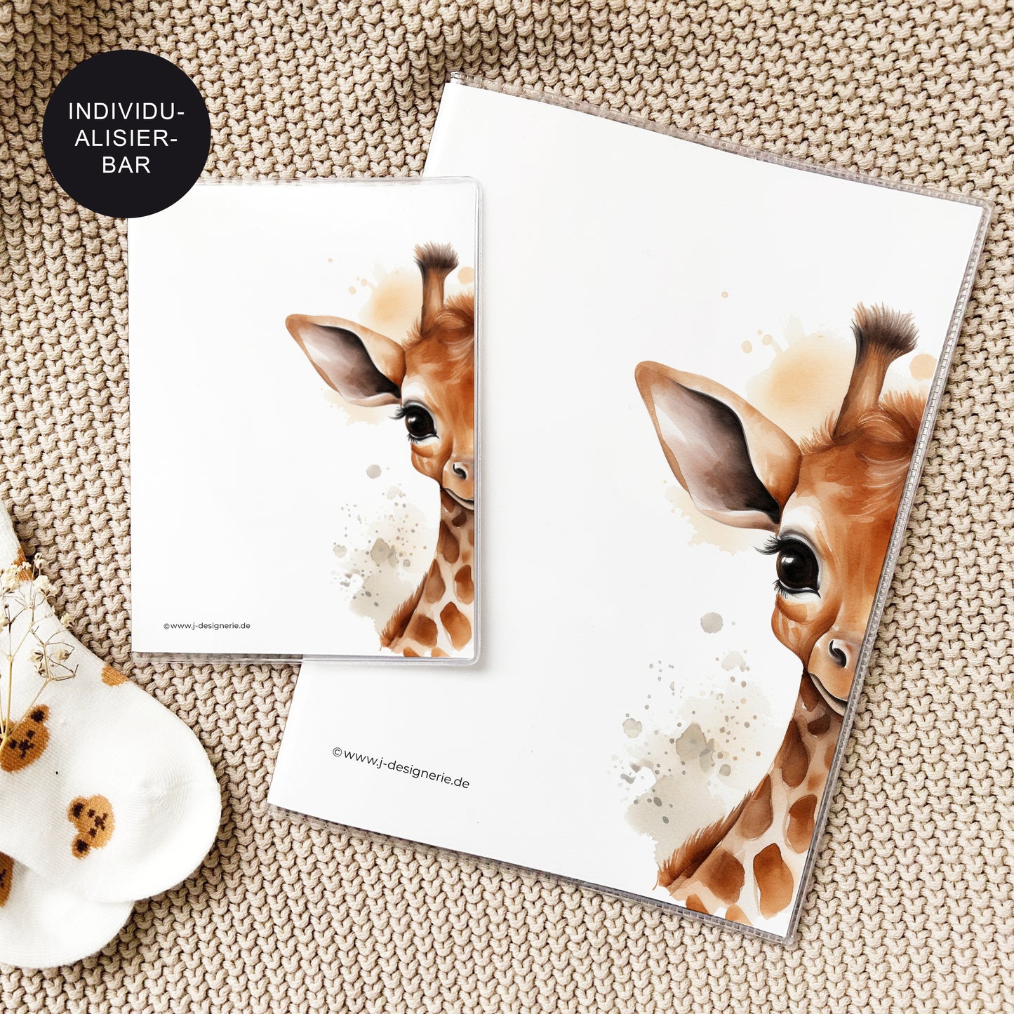 U-Heft Hülle mit Impfpass "Giraffe" personalisiert – Geschenk Geburt Baby Neugeborenes (Kopie)