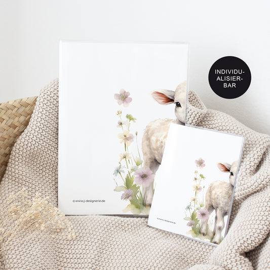 Untersuchungsheft Hülle personalisiert "Lamm" – Geschenk Geburt Baby