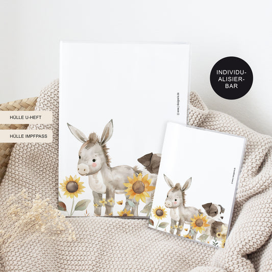 U-Heft Hülle Set personalisiert BAUERNHOF – Geschenk zur Geburt