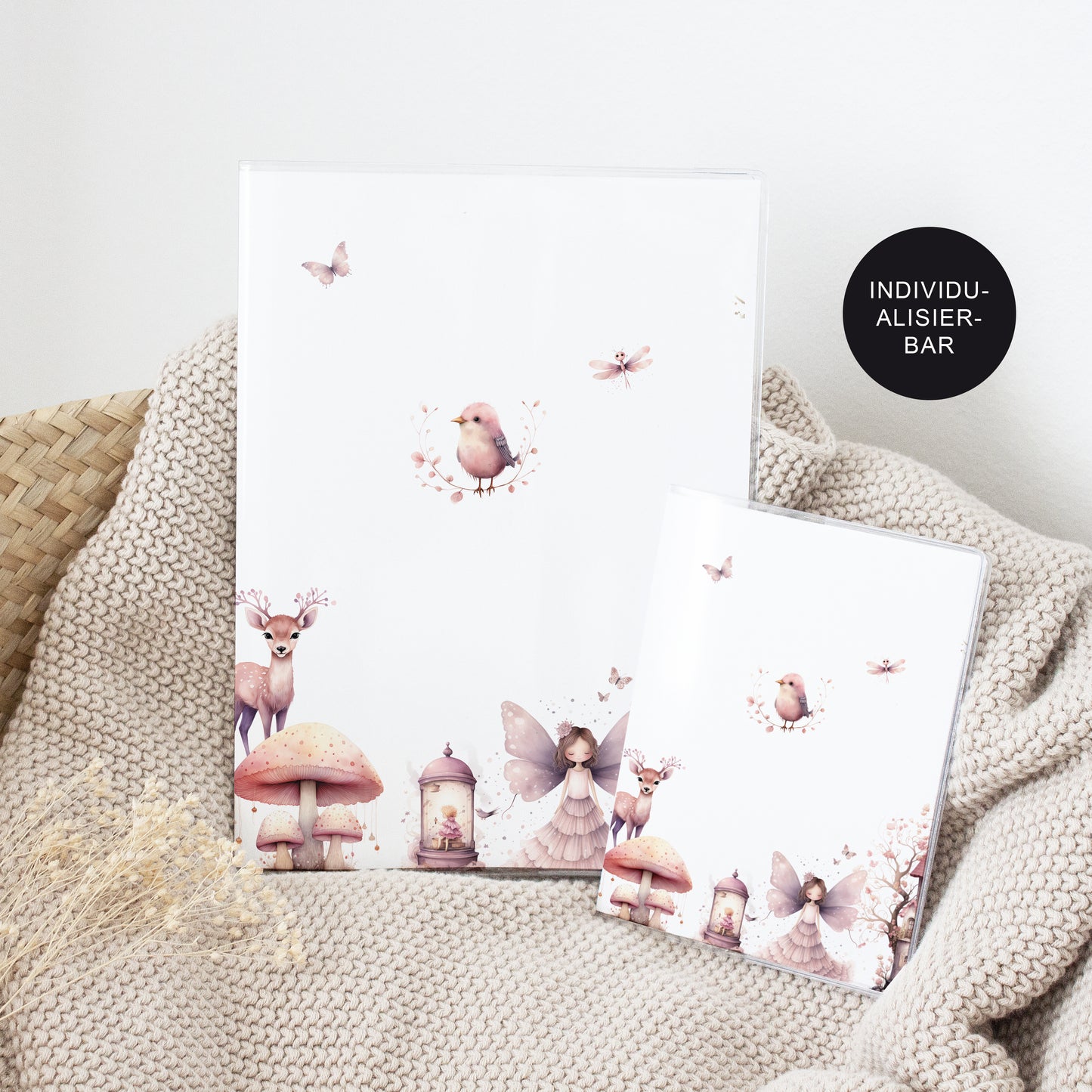 U-Heft Hülle personalisiert & Impfpass "Fairy" – Geschenk Geburt Mädchen