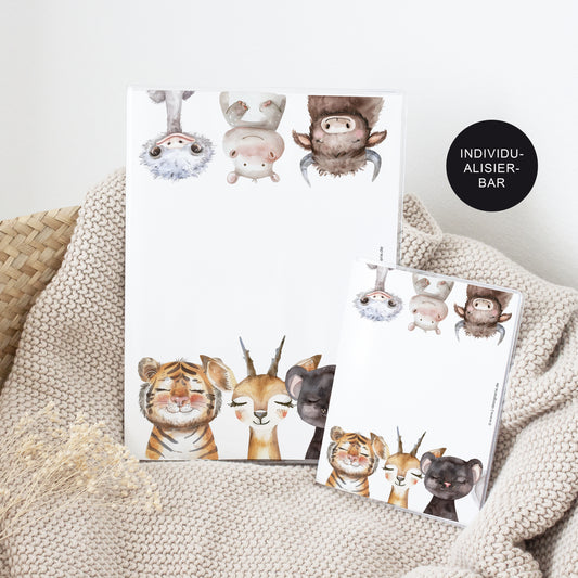 UHeft Hülle mit Impfpass "Safari Porträt" personalisiert – Geschenk Geburt Baby Neugeborenes