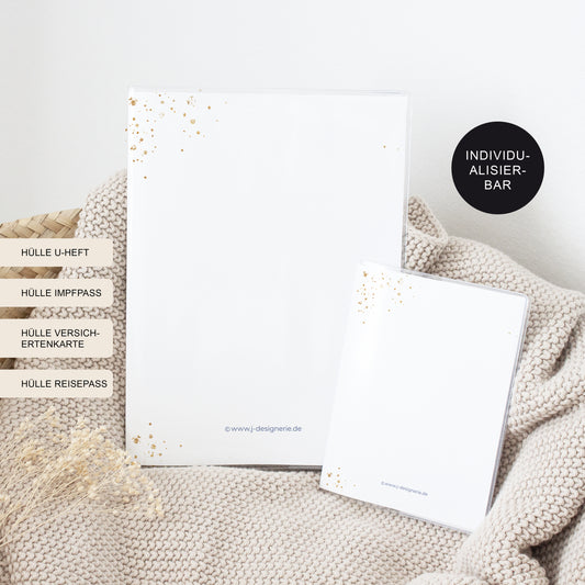 U-Heft Hülle mit Impfpass "Wal und Delfin" personalisiert – Geschenk Geburt Baby Neugeborenes