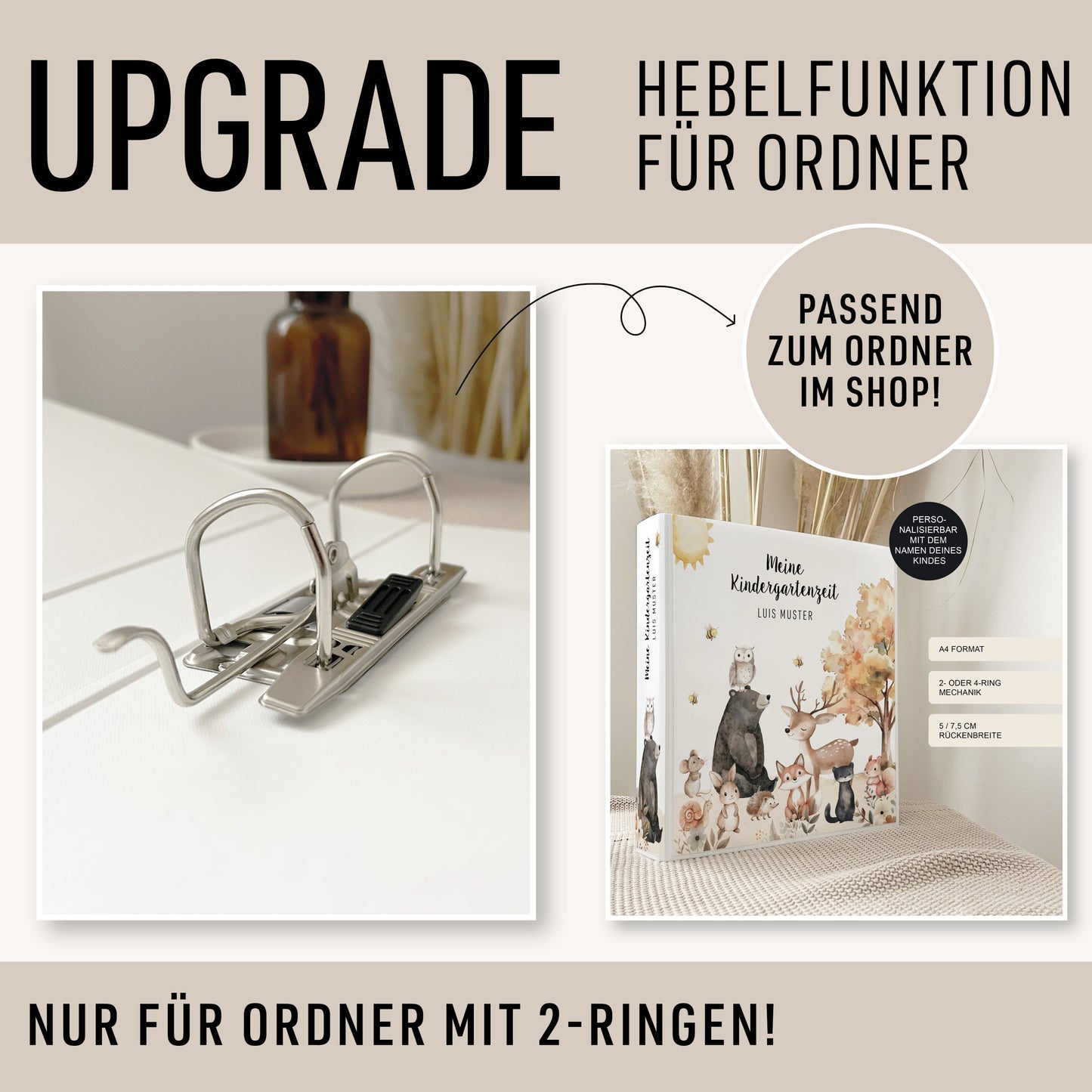 UPGRADE Hebelfunktion für Ordner mit 2-Ringsystem