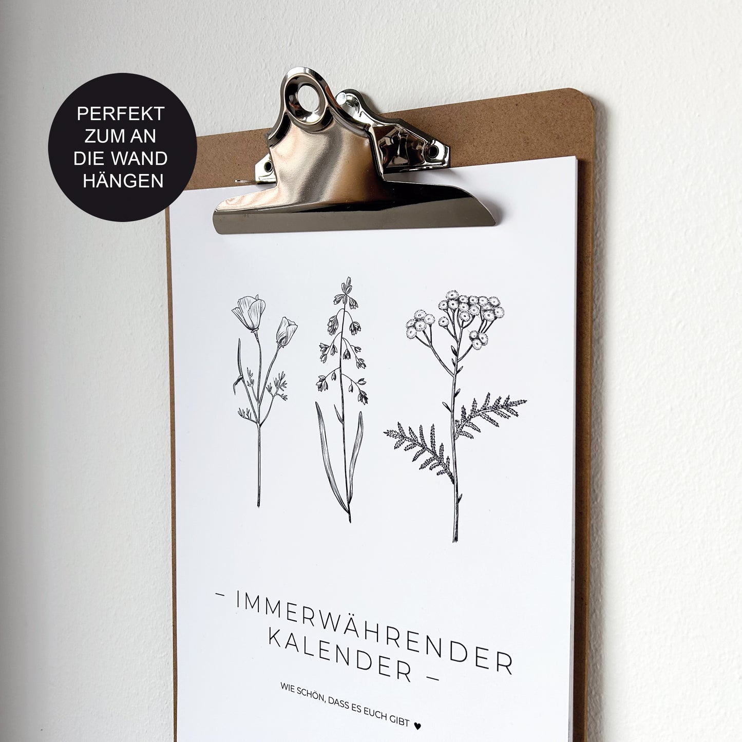 Geburtstagskalender "Blumen" immerwährend und schlicht – Wandkalender