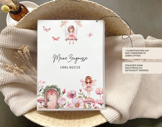Zeugnismappe FEE personalisiert / Geschenk Schule erster Schultag Mädchen