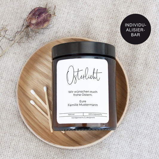 Ostergeschenk personalisiert – Sojawachs-Kerze im Glas – Duftkerze