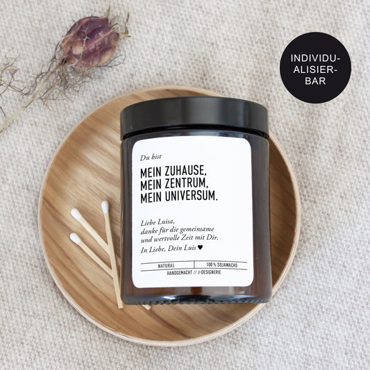 Personalisiertes Valentinstag Geschenk – Vegane Duftkerze im Glas