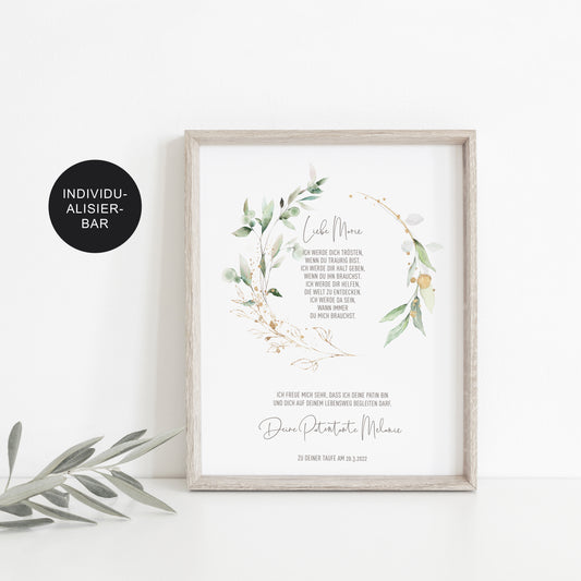 Patenurkunde Eukalyptus personalisiert – Patenbrief – Namensweihe