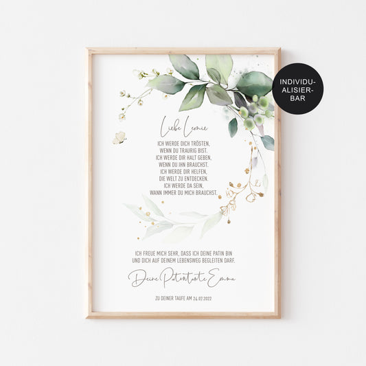 Geschenk Patenkind – Patenbrief Taufe personalisiert – Geschenk Firmung