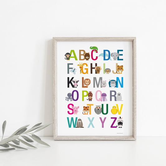 Poster Kinderzimmer ABC – Alphabet lernen – Geschenk Einschulung