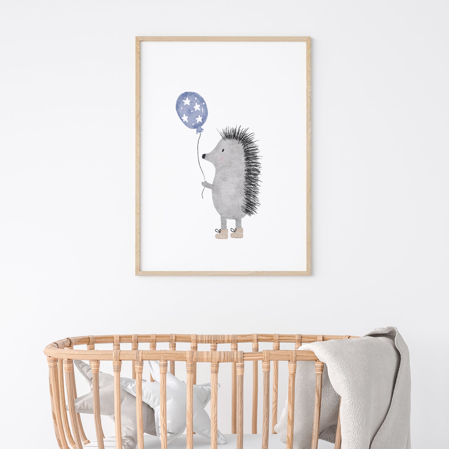 Poster Igel Kinderzimmer – Geschenk Mädchen Junge – handgezeichnet