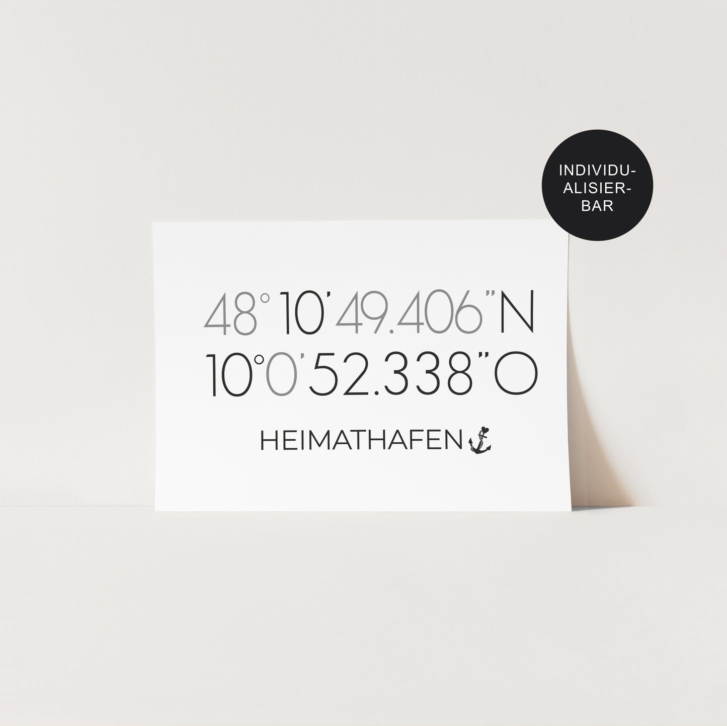 Poster Heimathafen Koordinaten personalisiertes als Geschenk zum Einzug