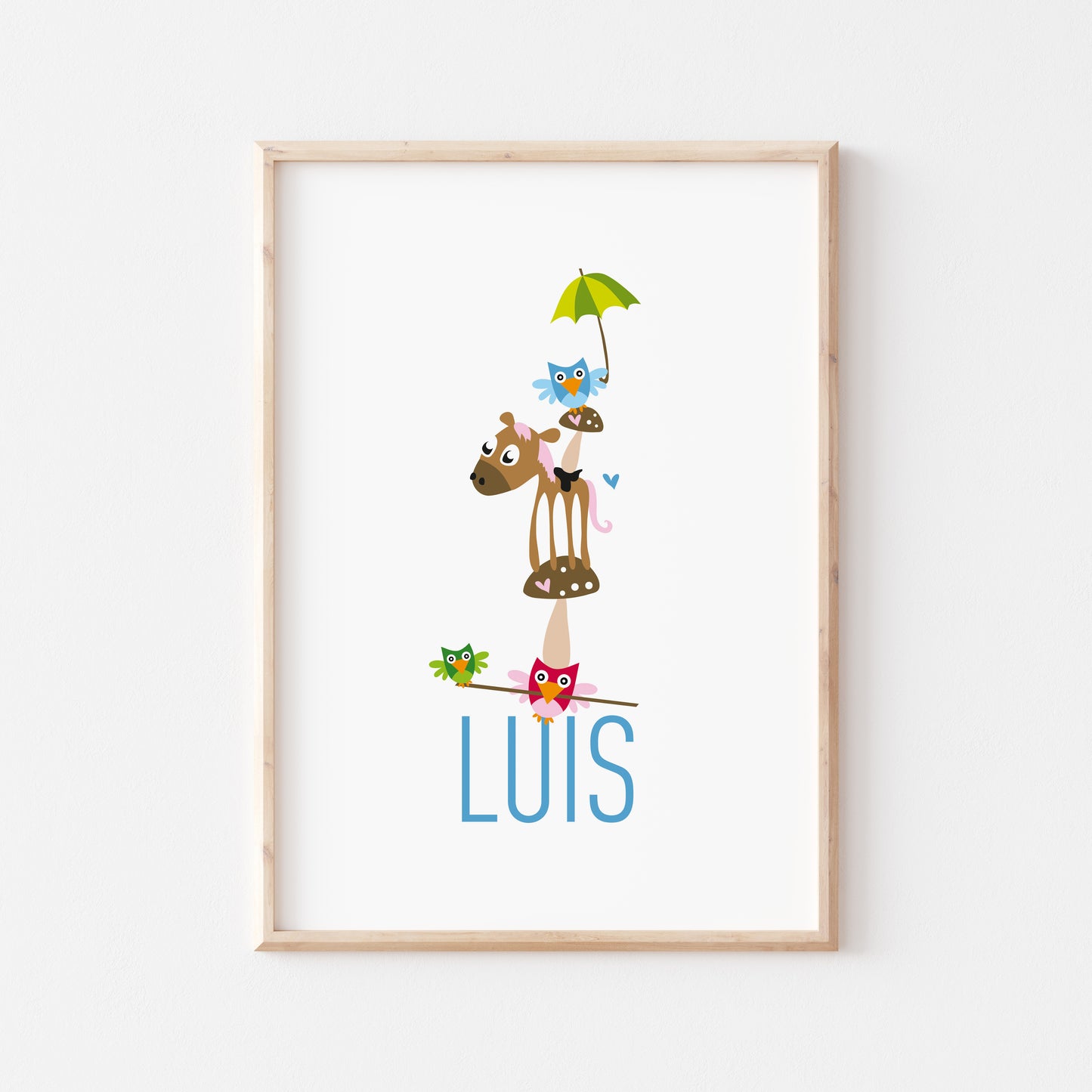 Geschenk Geburt Poster Tierpyramide personalisiert – Kinderzimmer Junge