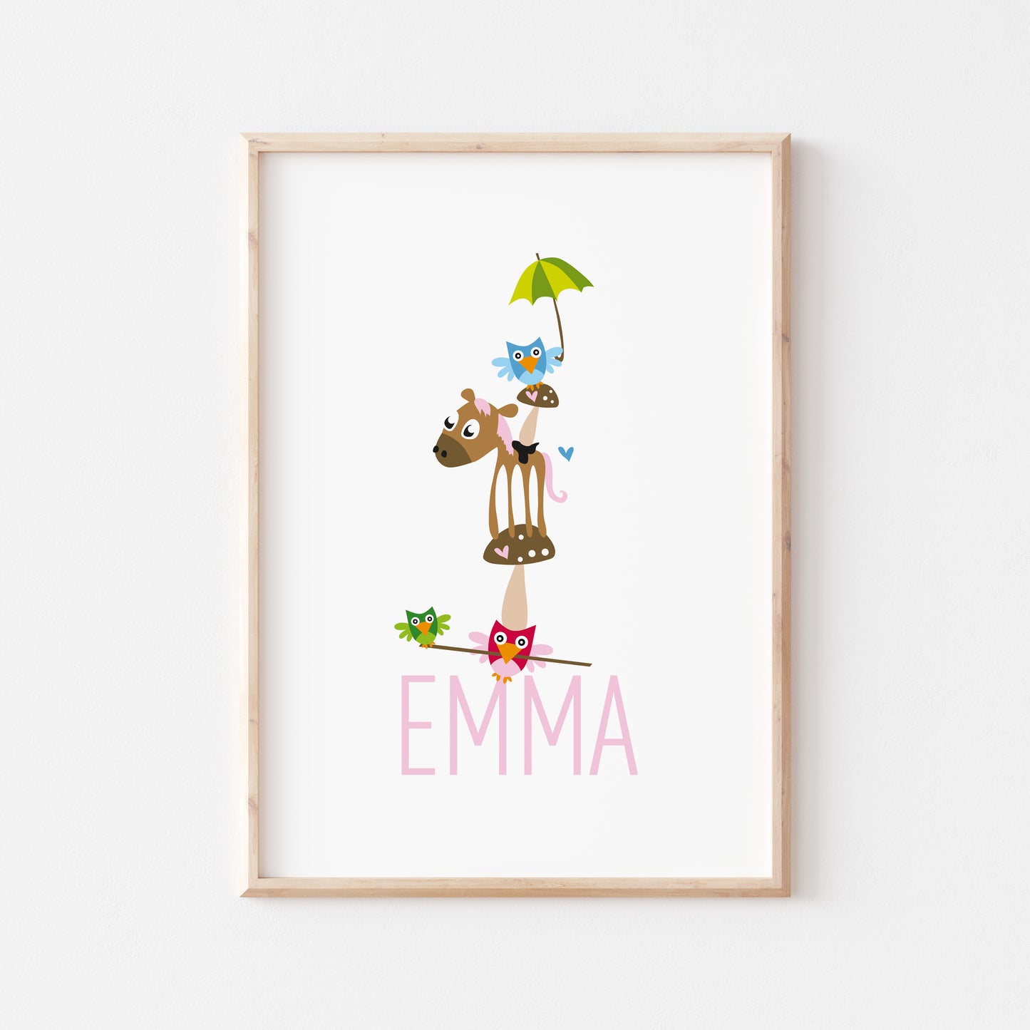 Geschenk zur Geburt Poster Tierpyramide personalisiert – Kinderzimmer