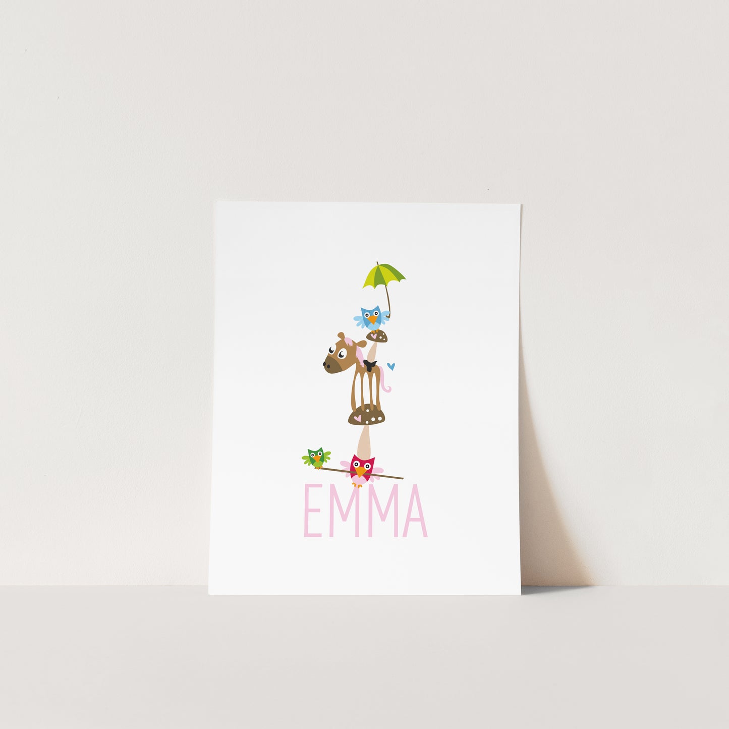 Geschenk zur Geburt Poster Tierpyramide personalisiert – Kinderzimmer