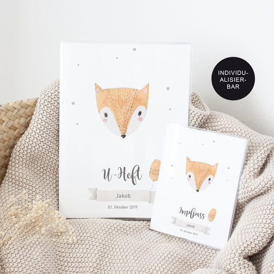 U Heft Hülle & Impfpass personalisiert Fuchs – Geschenk Geburt