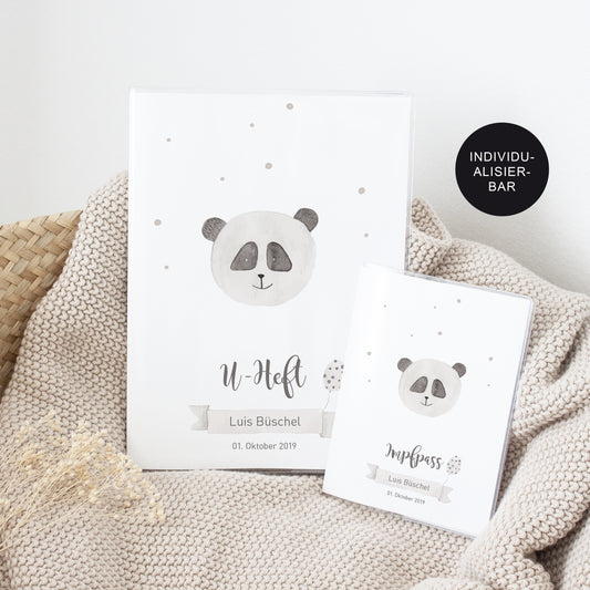 U Heft Hülle mit Impfpass personalisiert Panda – Geschenk Geburt