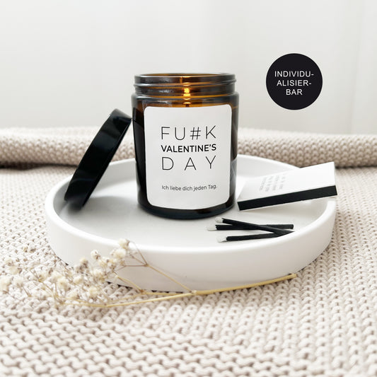 Valentinstag Geschenk personalisierte Kerze mit Spruch "Fuck..." // Herzensmensch