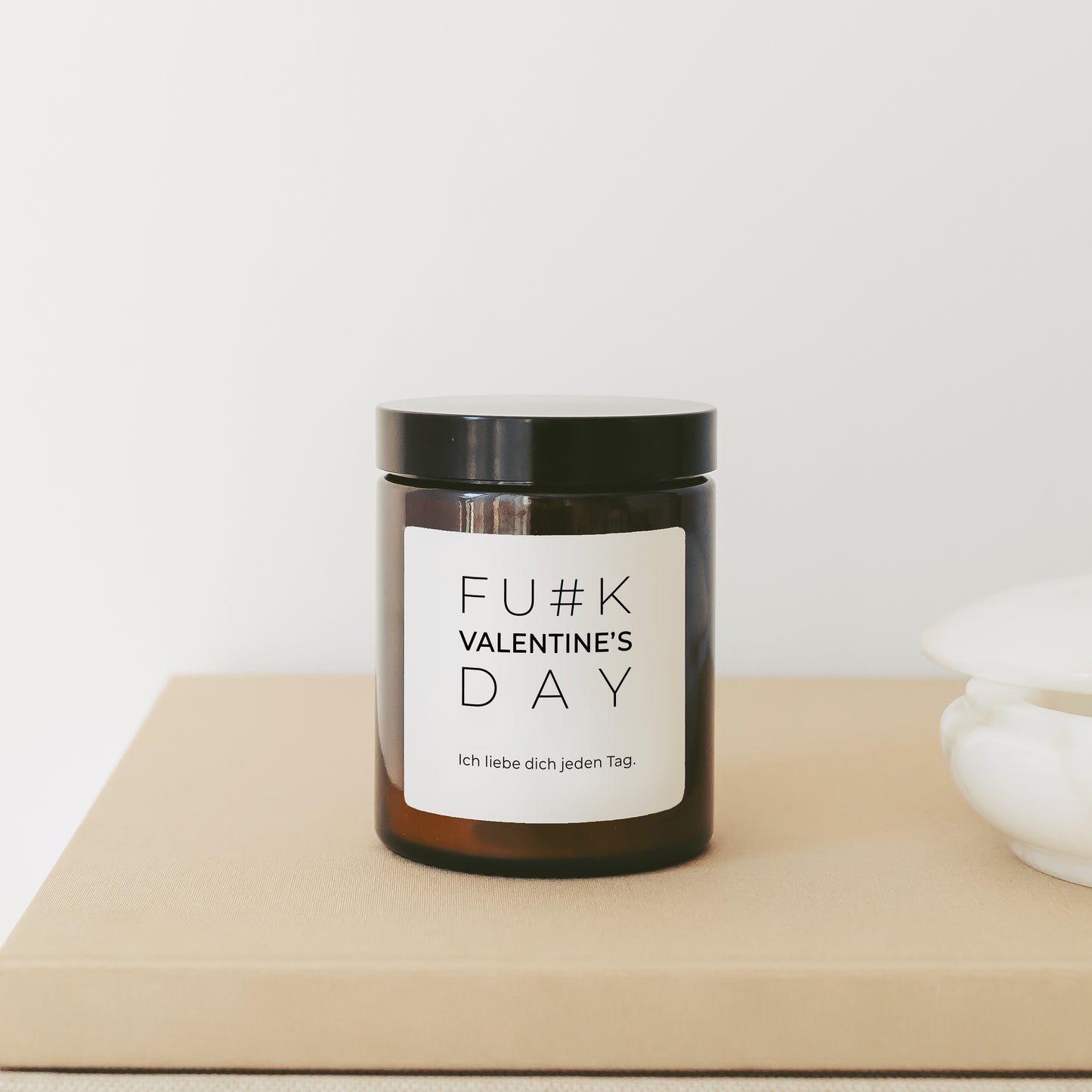 Valentinstag Geschenk personalisierte Kerze mit Spruch "Fuck..." // Herzensmensch