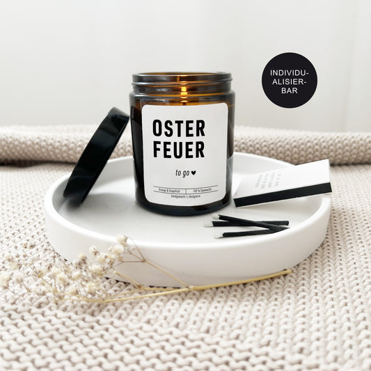 Geschenk Ostern personalisiert – Kerze Osterfeuer im Glas mit Spruch – Deko