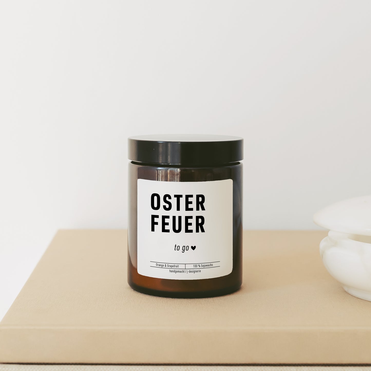 Geschenk Ostern personalisiert – Kerze Osterfeuer im Glas mit Spruch – Deko
