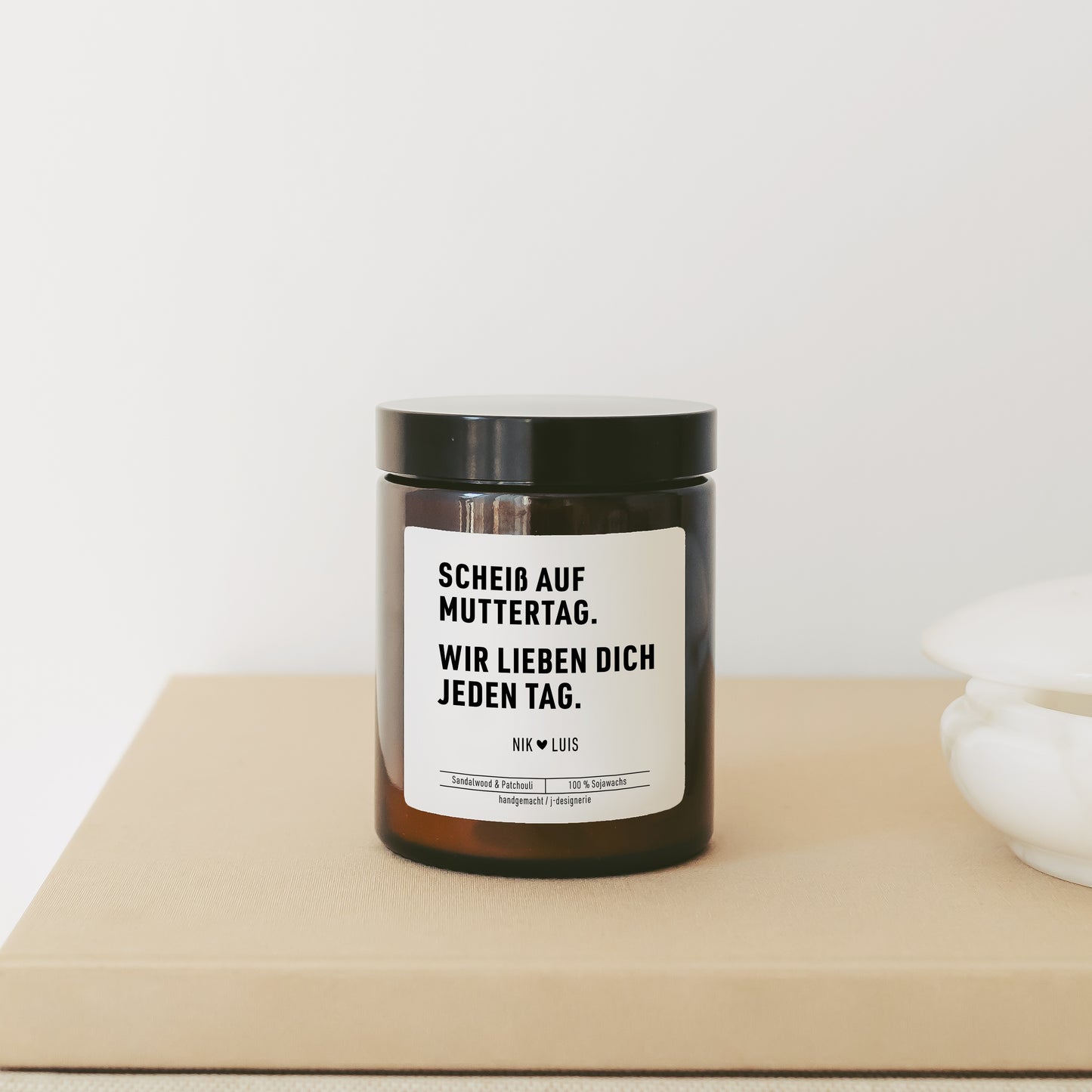 Muttertagsgeschenk Kerze mit Spruch "Scheiß auf Muttertag" // Danke sagen