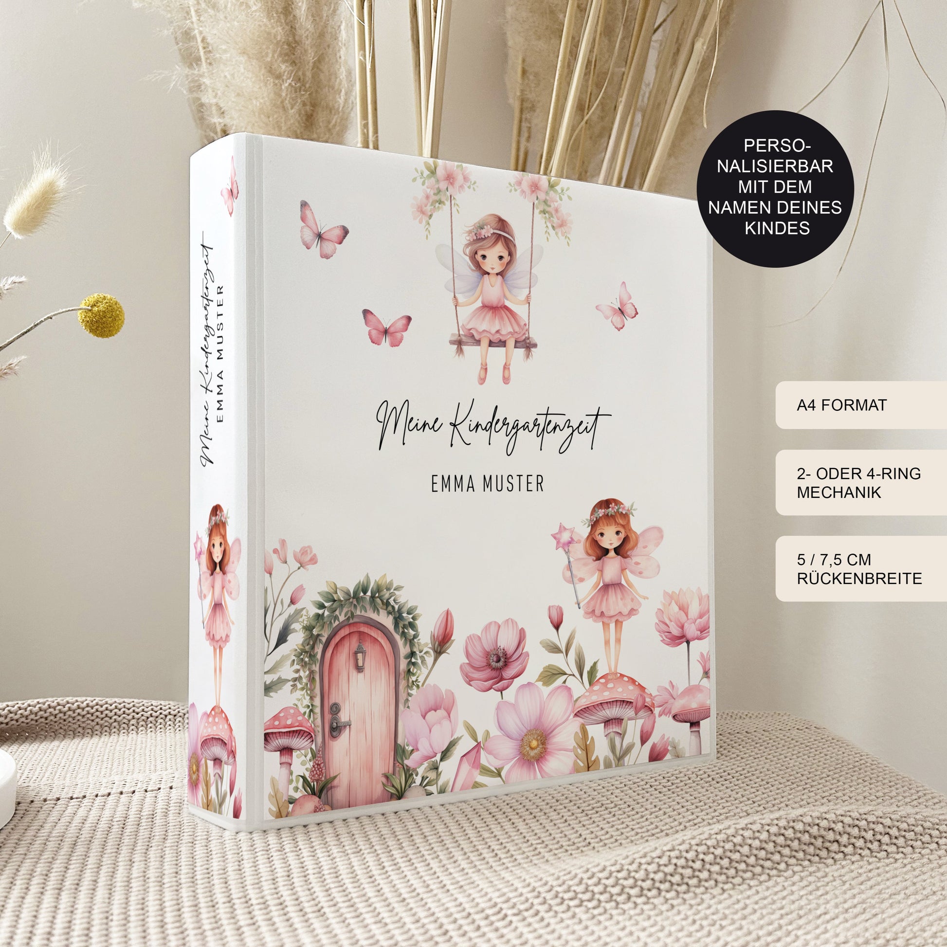 Kindergarten Ordner "Fee" personalisiert / Sammelmappe Krippe Schule oder Kita