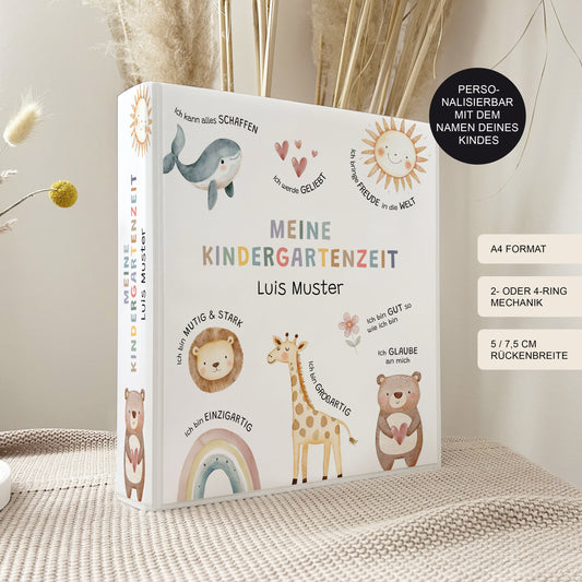 Ordner "Affirmation" für Kindergarten, Kita, Krippe Schule personalisiert mit Namen