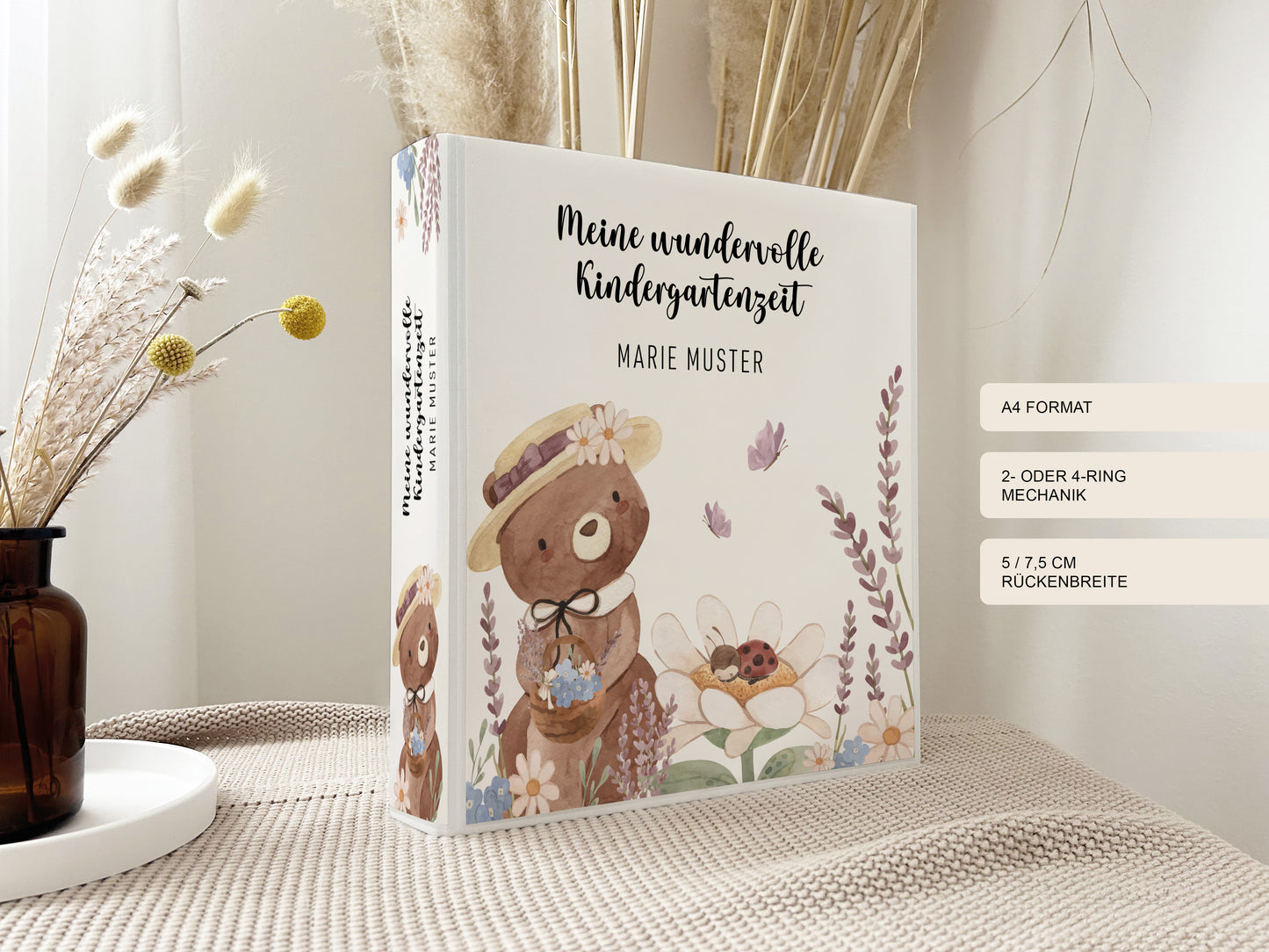 Portfolio Ordner mit Namen | Kita & Krippe | Kleiner Bär