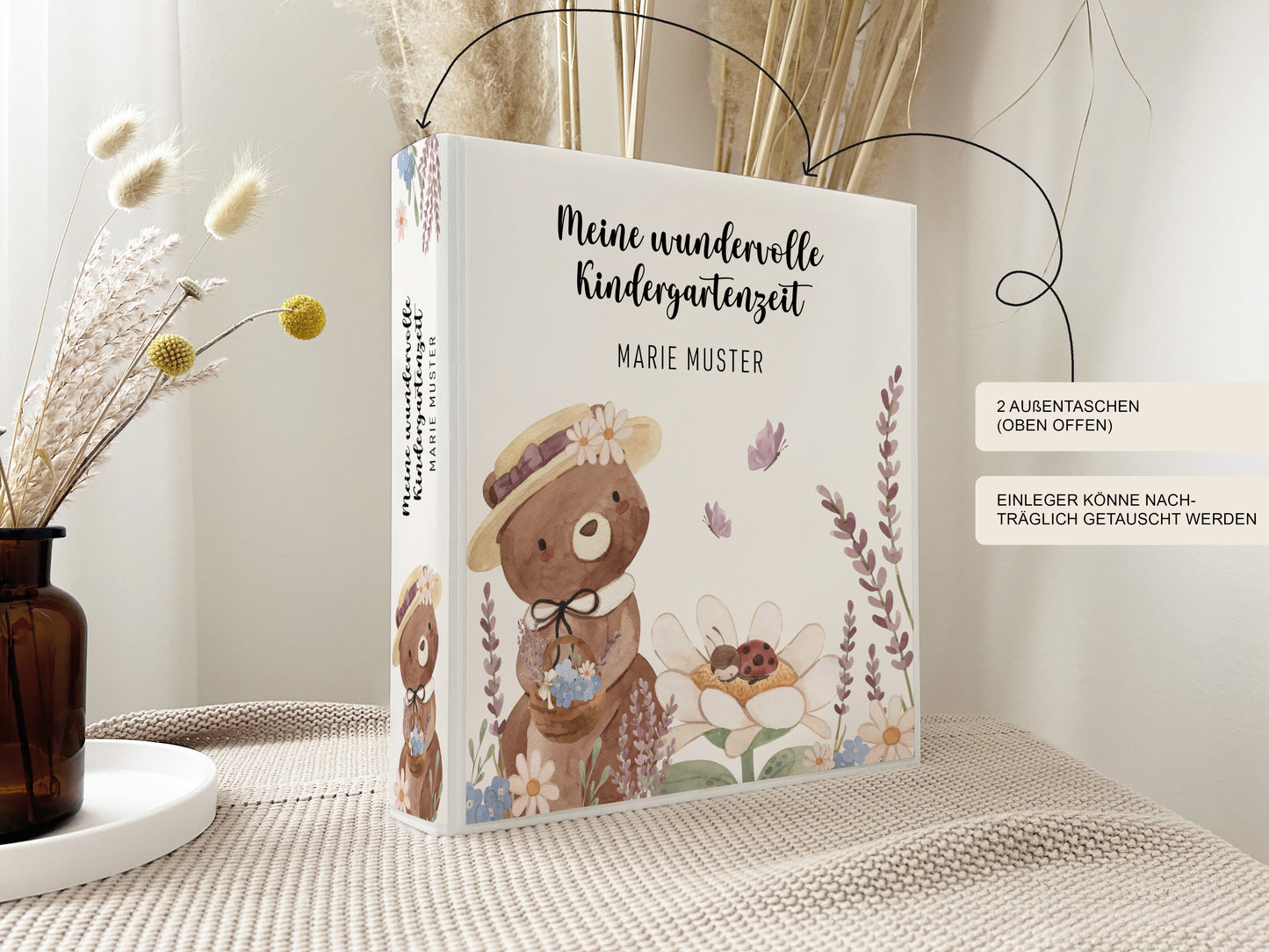 Portfolio Ordner mit Namen | Kita & Krippe | Kleiner Bär