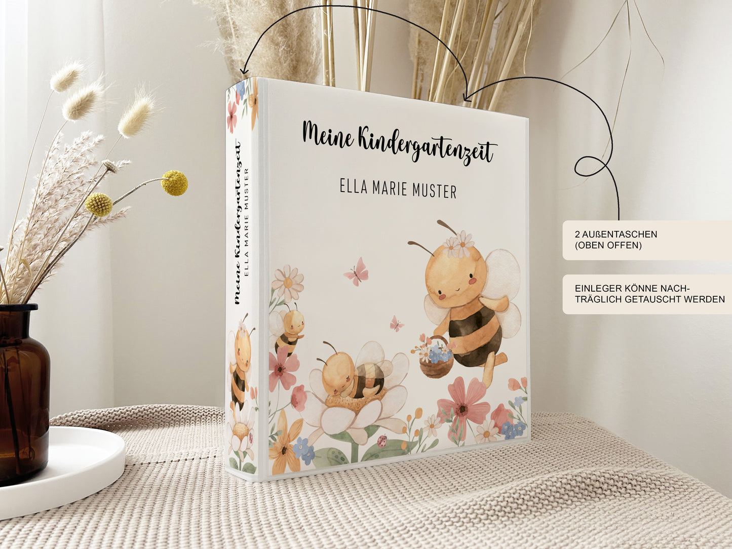 Portfolio Ordner mit Namen | Kita & Krippe | Kleine Biene