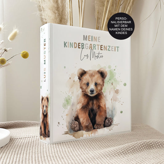 Geschenk zum Kindergartenstart | Kindergartenordner Braunbär