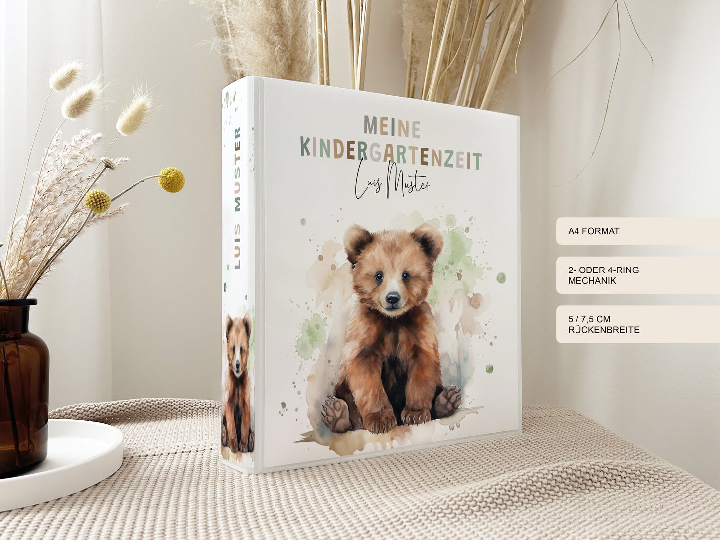 Geschenk zum Kindergartenstart | Kindergartenordner Braunbär