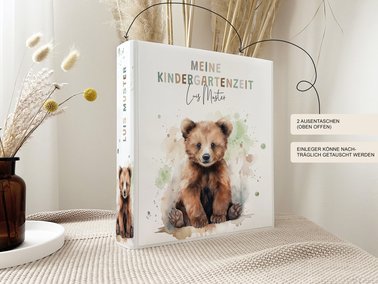 Geschenk zum Kindergartenstart | Kindergartenordner Braunbär